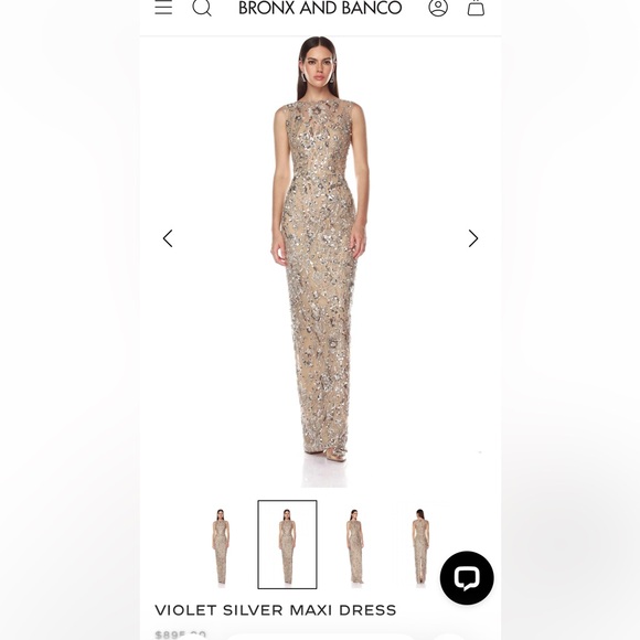 Bronx and Banco Violet Silver Maxi Dress